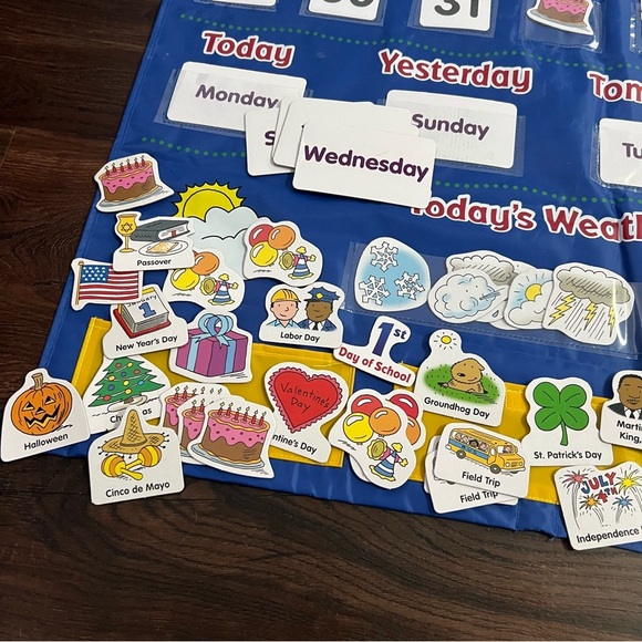 Learning Resources Calendar & Weather Pocket Chart Classroom homeschool - Picture 4 of 8
